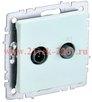 Розетка двойная ИЭК BRITE TV+SAT жемчуг (РТВ/РСп12-БрЖ) BR-AF20-O-K36