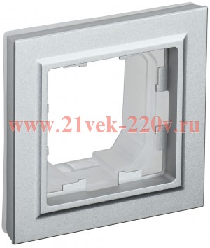 Рамка на 1 пост IP44 ИЭК BRITE алюминий (РУ-1-БрА-44) BR-M12-44-K47