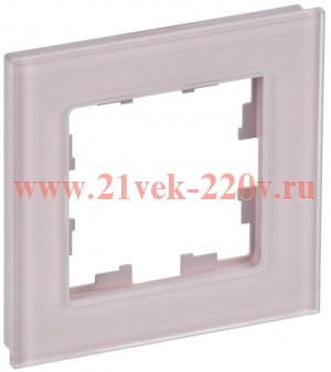 Рамка на 1 пост ИЭК BRITE стекло розовый матовый (РУ-1-2-Бр) BR-M12-G-31-K14