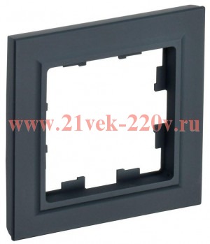 Рамка на 1 пост ИЭК BRITE графит (РУ-1-БрГ) BR-M12-K53