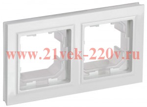 Рамка на 2 поста IP44 ИЭК BRITE белый (РУ-2-БрБ-44) BR-M22-44-K01
