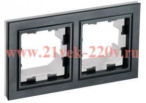 Рамка на 2 поста IP44 ИЭК BRITE черный (РУ-2-БрЧ-44) BR-M22-44-K02