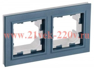 Рамка на 2 поста IP44 ИЭК BRITE маренго (РУ-2-БрМ-44) BR-M22-44-K35