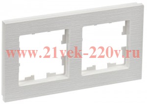 Рамка на 2 поста ИЭК BRITE пластик белый рифленый (РУ-2-Бр) BR-M22-51-K01
