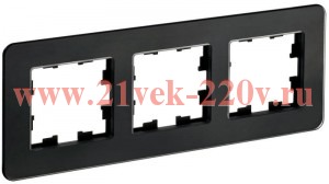 Рамка на 3 поста ИЭК BRITE стекло черный (РУ-3-2-Бр) BR-M32-G-41-K02