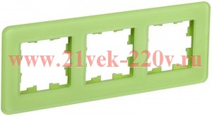 Рамка на 3 поста ИЭК BRITE стекло эко грин RE (РУ-3-2-Бр) BR-M32-G-41-K06