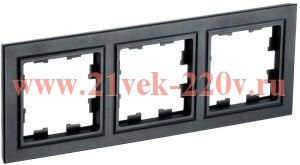 Рамка на 3 поста ИЭК BRITE черный (РУ-3-БрЧ) BR-M32-K02