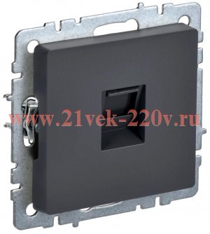 Розетка компьютерная ИЭК BRITE RJ45 кат.5E графит (РК10-БрГ) BR-K10-1-K53
