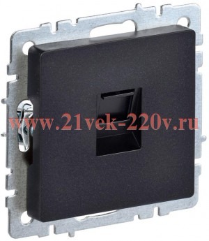 Розетка компьютерная ИЭК BRITE RJ45 кат.6 черный (РК11-БрЧ) BR-K10-2-K02