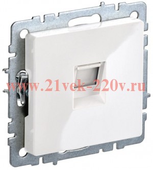 Розетка компьютерная ИЭК BRITE RJ45 кат.6 белый (РК11-БрБ) BR-K10-2-K01