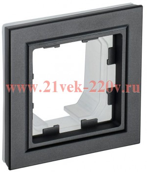 Рамка на 1 пост IP44 ИЭК BRITE черный (РУ-1-БрЧ-44) BR-M12-44-K02