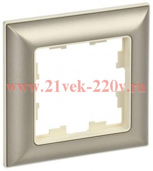 Рамка на 1 пост ИЭК BRITE пластик бежевый/шампань (РУ-1-Бр) BR-M12-12-3-K10