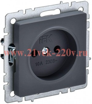 Розетка ИЭК BRITE 2P 10А графит (РС10-1-0-БрГ) BR-R10-10-K53