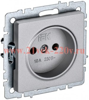 Розетка ИЭК BRITE 2P 10А алюминий (РС10-1-0-БрА) BR-R10-10-K47
