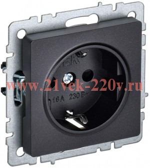 Розетка ИЭК BRITE 2P+E Schuko 16А черный (РС11-1-0-БрЧ) BR-R11-16-K02