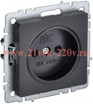 Розетка ИЭК BRITE 2P со шторками 10А черный (РСш10-2-БрЧ) BR-R13-10-K02
