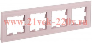 Рамка на 4 поста ИЭК BRITE стекло розовый матовый (РУ-4-2-Бр) BR-M42-G-31-K14