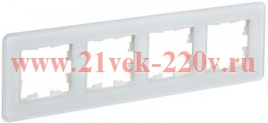 Рамка на 4 поста ИЭК BRITE стекло белый (РУ-4-2-Бр) BR-M42-G-41-K01