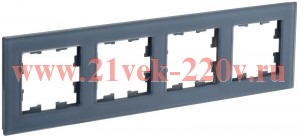 Рамка на 4 поста ИЭК BRITE стекло маренго матовый (РУ-4-2-Бр) BR-M42-G-31-K35
