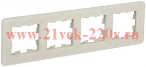 Рамка на 4 поста ИЭК BRITE стекло песчаный RE (РУ-4-2-Бр) BR-M42-G-41-K98