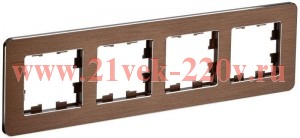 Рамка 4-м BRITE РУ-4-1-Бр метал. коричн. RE AL IEK BR-M42-M-21-K30