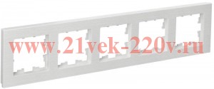 Рамка на 5 постов ИЭК BRITE пластик белый рифленый (РУ-5-Бр) BR-M52-51-K01