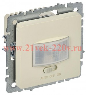 Датчик движения ИЭК BRITE 500Вт IP20 таймер 20сек-6мин, освещенность 10-1275Лк бежевы (ДС10-1-БрКр) BR-MS10-N-150-05-K10