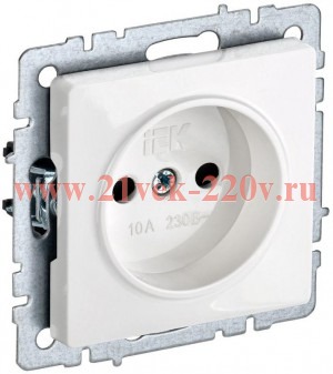 Розетка ИЭК BRITE 2P 10А белый (РС10-1-0-БрБ) BR-R10-10-K01