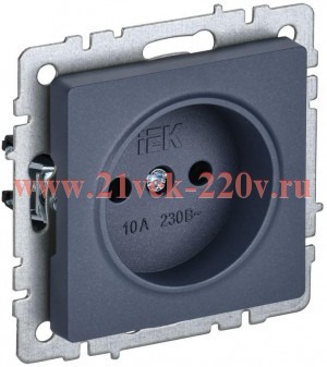 Розетка ИЭК BRITE 2P 10А маренго (РС10-1-0-БрМ) BR-R10-10-K35