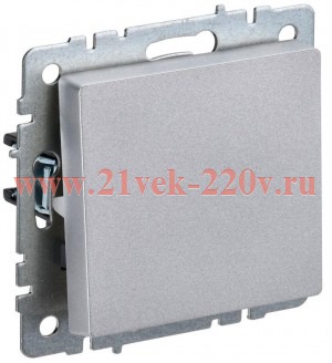 Выключатель 1-клавишный ИЭК BRITE 10А алюминий (ВС10-1-0-БрА) BR-V10-0-10-K47