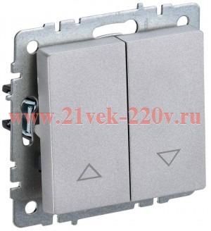 Выключатель жалюзи ИЭК BRITE 10А алюминий (ВС10-1-5-БрА) BR-V15-0-10-K47