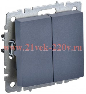 Выключатель 2-клавишный ИЭК BRITE 10А маренго (ВС10-2-0-БрМ) BR-V20-0-10-K35
