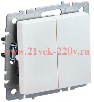 Выключатель 2-клавишный ИЭК BRITE 10А жемчуг (ВС10-2-0-БрЖ) BR-V20-0-10-K36