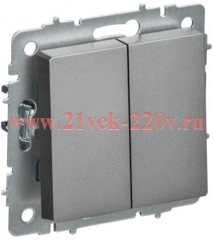 Выключатель перекрестный 2-кл. СП BRITE 10А ВС10-2-3-БрС механизм сталь IEK BR-V23-0-10-K46