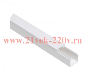 Кабель-канал ИЭК с крышкой 16х16 ПВХ белый 2м/шт [уп.84м] Ecoline (кабельный короб) CKK11-016-016-1-K01