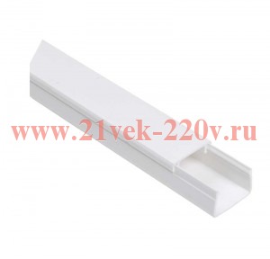 Кабель-канал ИЭК с крышкой 12х12 ПВХ белый 2м/шт [уп.120м] Ecoline (кабельный короб) CKK11-012-012-1-K01