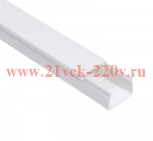 Кабель-канал ИЭК с крышкой 25х25 ПВХ белый 2м/шт [уп.32м] Ecoline (кабельный короб) CKK11-025-025-1-K01