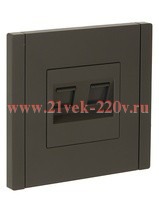 Розетка компьютерная 2-ая RJ45 кат.5E ИЭК FORTE&PIANO FP333 серый FP-K20-1-K03