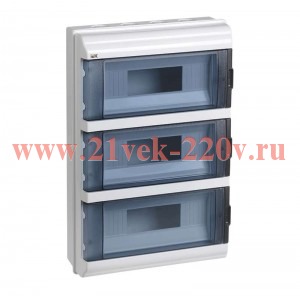 Щит влагозащищенный ИЭК КМПн-36 36(3х12) модулей навесной пластиковый IP55 прозрачная дверка MKP72-N3-36-55