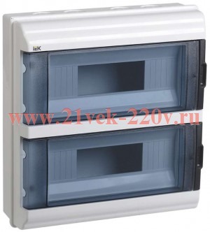 Щит влагозащищенный ИЭК КМПн-24 24(2х12) модуля навесной пластиковый IP55 прозрачная дверка MKP72-N3-24-55