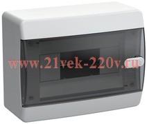 Щит накладной ИЭК UNION Compact ЩРН-П-8 8м прозрачная дверь IP41 UIC-KP12-N-08-41-K01