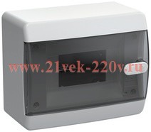 Щит накладной ИЭК UNION Compact ЩРН-П-6 6м прозрачная дверь IP41 UIC-KP12-N-06-41-K01