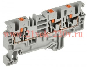 Колодка клеммная CP-MC 3 вывода 4кв.мм сер. IEK YCT22-00-3-K03-004