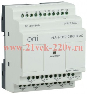 Реле логическое PLR-S. Расширение 8DI/8DO (R) 220В AC ONI PLR-S-EMD-0808UR-AC