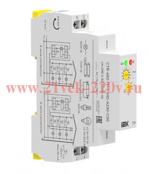 Реле импульсное TP с задержкой выкл. 1 конт. 230В AC IEK CTR-450-TP-1-1HD-A230-C00