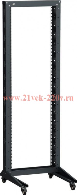 ITK LINEA F Стойка 1-рамная на рол. 24U 600х600мм черная