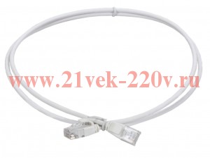 ITK Коммутационный шнур кат.5E UTP LSZH 1м slim язычок бел.