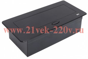 Блок розеточный 6мод. с выдвижн. крышкой черн. PRIMER IEK PM-BR51-06-O-K02