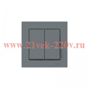 Выключатель 2-кл. AtlasDesign (сх. 5) 10AX быстрозажим. клем. в сборе грифель SE ATN000752S