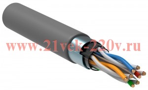Кабель витая пара F/UTP кат.6 4х2х23AWG LSZH сер. РФ/Т (уп.305м) ITK LC1-C604-321-T-R